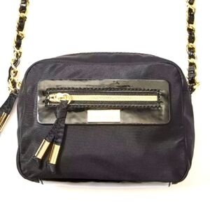 Lilly Pulitzer Liadan Matte Black Fabric Crossbody With Chain Strap Detail  NWT